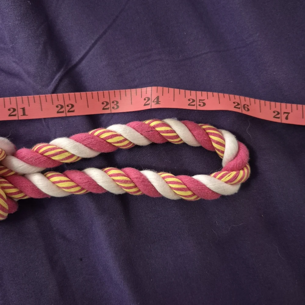 Pink & Yellow Dog Rope Knot Pull Tuggie Toy New